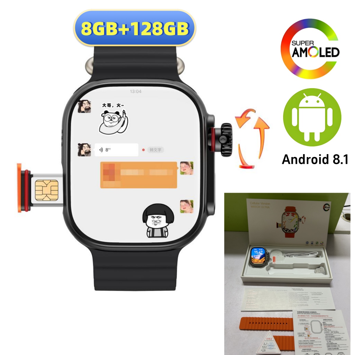 Smartwatch Id - CDS9 Ultra 4G Android Smart Watch