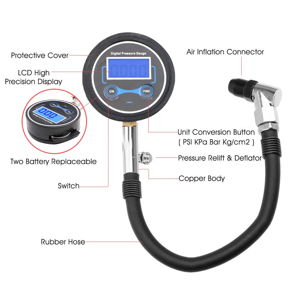 0-200Psi Tire Pressure Gauge M - Smartwatch Universal recensione e prezzo